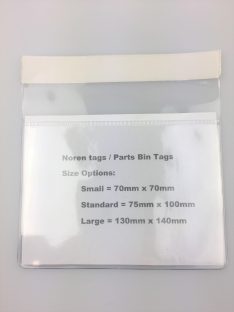Noren Tags or Part Bin Tags in three standard sizes or custom made to any size you like
