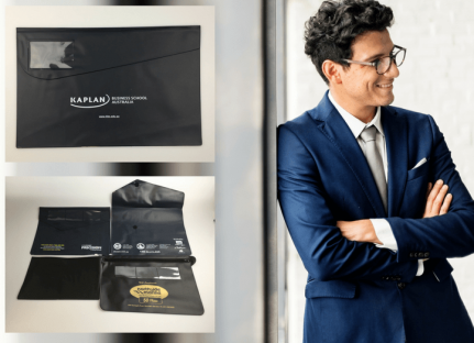 Keep your documents neat and undamaged in these branded document wallets printed with your logo.