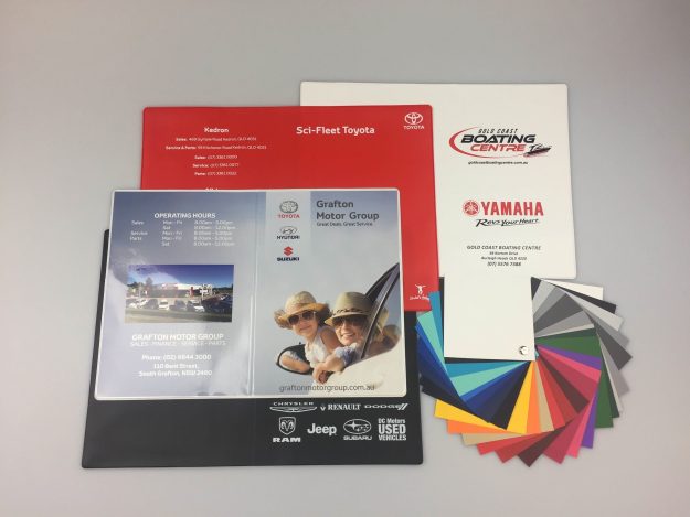 Glovebox Wallets or Service Book Wallets custom printed in standard or custom sizes